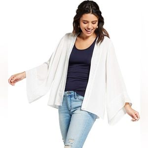 XHILARATION-sheer white kimono adds extra interest to any casual or dressy look